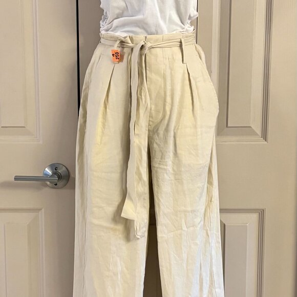 Rag & Bone Linen Blend High-Waisted Wide Leg Dress Pants, Size 4 - Picture 5 of 13